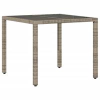 5-delige Bistroset met kussens poly rattan grijs - thumbnail