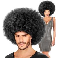 Pruik Afro Jimmy zwart oversized - thumbnail
