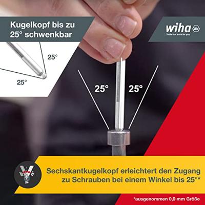 Wiha Set precisieschroevendraaiers | 6-delig | 6-kant met kogelkop | 1 stuk - 42993 42993