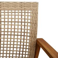 Tuinbank 112 cm poly rattan en acaciahout beige - thumbnail