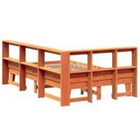 Bed met boekenkast zonder matras grenenhout wasbruin 120x190 cm - thumbnail