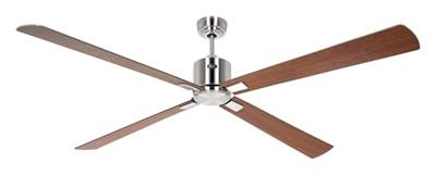 CasaFan ECO NEO III 180-4 BN-NB/KI WiFi Flügel Nussbaum/Kirsche Plafondventilator 28 W (Ø x h) 180 cm x 360 mm Chroom (geborsteld) Met afstandsbediening, CasaFan ECO NEO III 180-4 BN-NB/KI WiFi Flügel Nussbaum/Kirsche Plafondventilator 28 W (Ø x h) 180 cm x 360 mm Chroom (geborsteld) Met afstandsbediening,