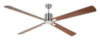 CasaFan ECO NEO III 180-4 BN-NB/KI WiFi Flügel Nussbaum/Kirsche Plafondventilator 28 W (Ø x h) 180 cm x 360 mm Chroom (geborsteld) Met afstandsbediening, - thumbnail