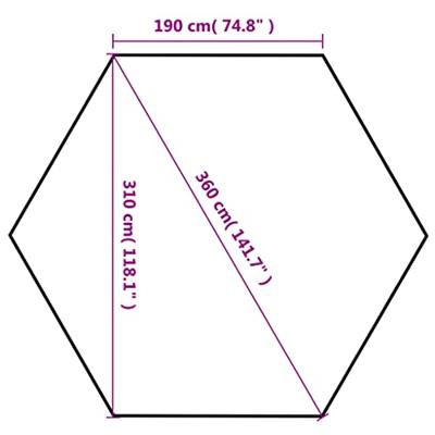 Partytent pop-up zeshoekig inklapbaar 3,6x3,1 m grijs - thumbnail