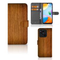 Xiaomi Redmi 10C | Book Style Case | Donker Hout - thumbnail