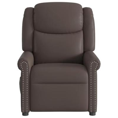 Massagestoel elektrisch verstelbaar kunstleer glanzend bruin