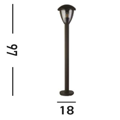 Searchlight Staande buitenlampBluebel 97cm zwart - 57892-970