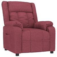 Fauteuil verstelbaar stof wijnrood - thumbnail