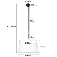 Steinhauer Hanglamp Sparkled light 8190 zwart kap linnen wit - thumbnail