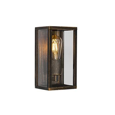 QAZQA Vintage wandlamp antiek goud 26 cm IP44 - Charlois