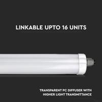 V-TAC VT-6076 LED-lamp voor vochtige ruimte Energielabel: E (A - G) LED-buis LED 18 W Neutraalwit Wit - thumbnail