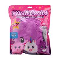 Johntoy Opblaasbare pluche knuffelcutie met pomp, 30cm - thumbnail