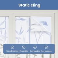 VidaXL Raamfolies 4 st mat bamboepatroon pvc - thumbnail