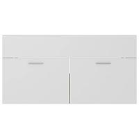 Wastafelkast 90x38,5x46 cm spaanplaat wit en sonoma eikenkleur - thumbnail