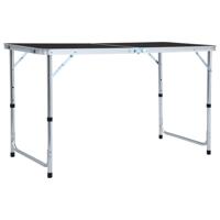Campingtafel inklapbaar 120x60 cm aluminium grijs - thumbnail