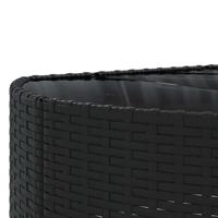 9-delige Loungeset met kussens poly rattan zwart - thumbnail