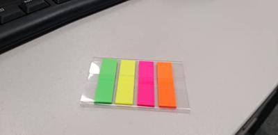 OFFICE products index, ft 12 x 45 mm, ophangzakje van 5 x 25 tabs, geassorteerde kleuren