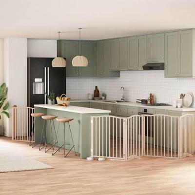 Hondenhek inklapbaar met deur 8 panelen 640 cm populierenhout