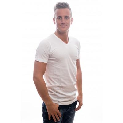 Slater Basic Fit T- Shirt V- Neck White Two Pack (art 7600)