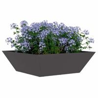 VidaXL Tuin bloempot zwart 50 x 50 x 15 cm koudgewalst staal - thumbnail