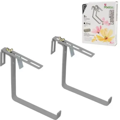 Poetic plantenbak beugel landhaus metaal grijs 16 cm set van 2 | 10 stuks