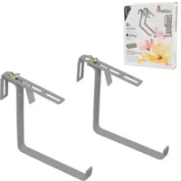 Poetic plantenbak beugel landhaus metaal grijs 16 cm set van 2 | 10 stuks - thumbnail