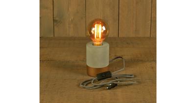 Anna's Collection LED tafellamp E27 cement dip & dye goud Ø 9,5 x 13cm