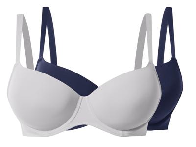 esmara Set van 2 BH's - Plus size (Donkerblauw/grijs, 90C) esmara Set van 2 BH's - Plus size (Donkerblauw/grijs, 90C)