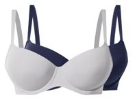 esmara Set van 2 BH's - Plus size (Donkerblauw/grijs, 90C) - thumbnail