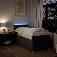 Boxspring met matras stof donkerbruin 80x200 cm - thumbnail