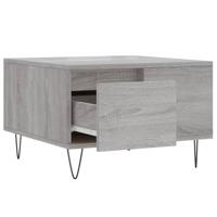 Salontafel 55x55x36,5 cm bewerkt hout grijs sonoma eikenkleurig - thumbnail