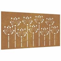 Wanddecoratie tuin bloemenontwerp 105x55 cm cortenstaal - thumbnail