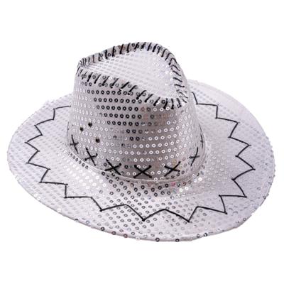 Hoed Cowboy Sequin Zilver