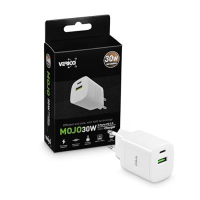 Verico Mojo 30W GaN 2 USB-oplader 30 W 1x USB-A, 1x USB-C Wit Binnen