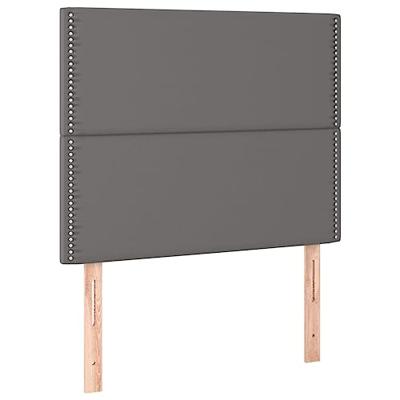 Boxspring met matras kunstleer grijs 90x200 cm