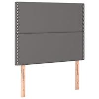 Boxspring met matras kunstleer grijs 90x200 cm - thumbnail