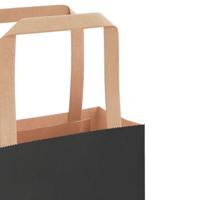 VidaXL Papieren zakken 250 st met hengsels 32x12x42 cm zwart - thumbnail