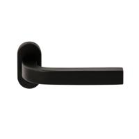 Hardbrass Deurkruk Osaka op ovaal rozet - zwart - thumbnail
