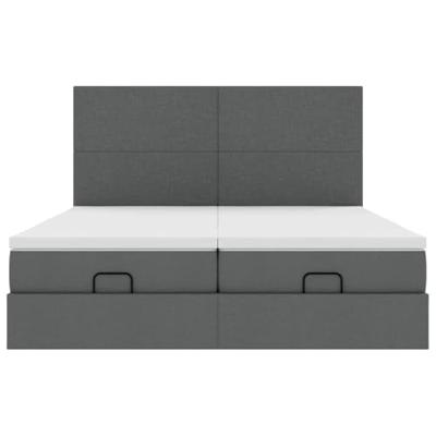 Ottoman bed met matrassen 180x200cm stof donkergrijs