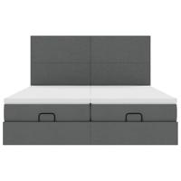 Ottoman bed met matrassen 180x200cm stof donkergrijs - thumbnail