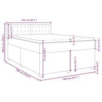 Boxspring met matras stof donkergrijs 140x190 cm - thumbnail