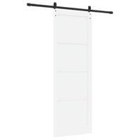 Schuifdeur Wit en zwart 83 x 232 cm Massief grenenhout - thumbnail