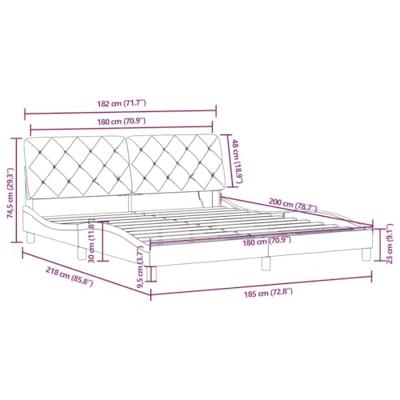 Bedframe met LED zonder matras fluweel blauw 180x200 cm