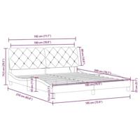 Bedframe met LED zonder matras fluweel blauw 180x200 cm - thumbnail