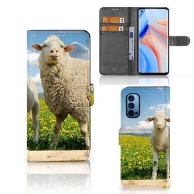 OPPO Reno 4 Pro 5G | Telefoonhoesje | Met pasjeshouder | Schaap en Lammetje