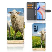 OPPO Reno 4 Pro 5G | Telefoonhoesje | Met pasjeshouder | Schaap en Lammetje - thumbnail