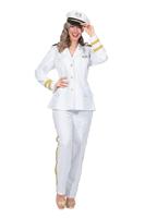 Luxe navy officier kostuum dames - thumbnail