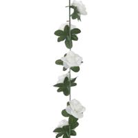VidaXL Kerstslingers met bloemen 6 st 240 cm wit - thumbnail