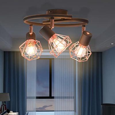 VidaXL Plafondlamp met 3 spotlights e14 zwart en koperkleurig VidaXL Plafondlamp met 3 spotlights e14 zwart en koperkleurig