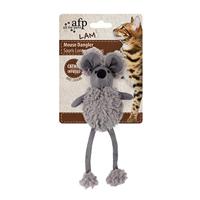 Afp mouse dangler lamswol met catnip assorti - thumbnail